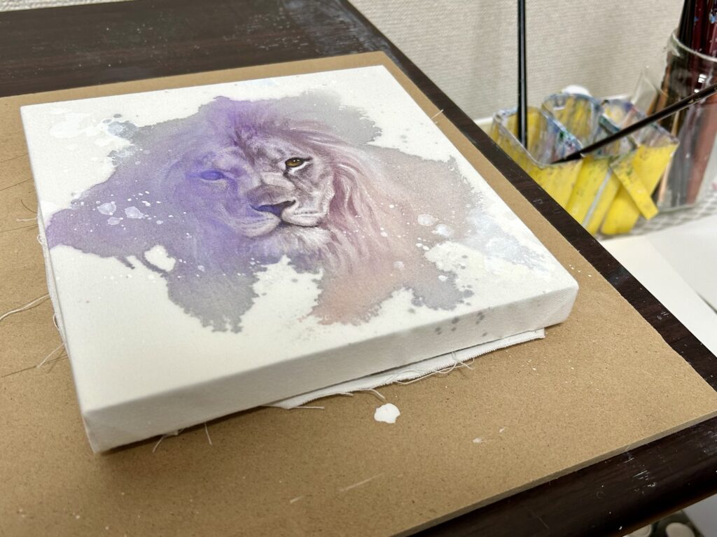 布に描いた作品